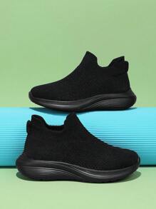 Boys' Knitted Slip-on Sneakers Or Chunky Shoes, Back To School