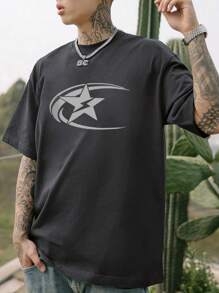 Men's Casual Short Sleeve T-Shirt | Premium Fabric | Stylish Graphics | Ideal Choice - Dark Grey - View 7