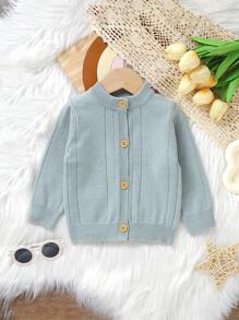 女嬰前紐扣開襟衫 - 淺藍色 - 查看 1