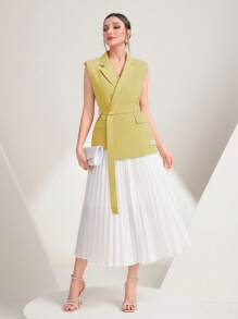 Mulvari Dekoracyjne naszycie z napisem Z paskiem Marynarka Z Kamizelką