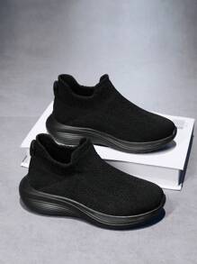 Boys' Knitted Slip-on Sneakers Or Chunky Shoes, Back To School