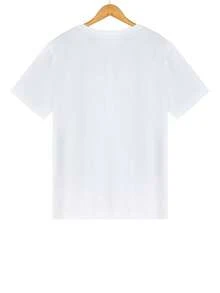 Men Motorcycle & Letter Graphic Tee - White - View 2