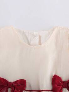 Peninsula Baby Baby Girl Solid Ruffle Trim Jumpsuit With Headband - Apricot - View 6