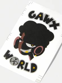 GAWX 1入組字母卡通人物圖案貼紙,卡通塗鴉貼紙 - 彩色 - 查看 3