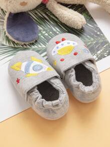 Zapatos de caminar para bebés de 0 a 3 años con bordado de dibujos animados, de estilo slip-on - Gris - Ver 2