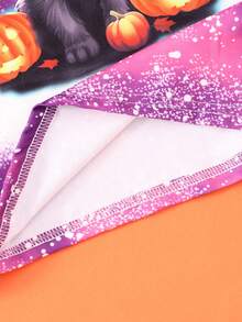 SHEIN Tween Girl Halloween Print Tee, For Halloween Party - Purple - View 6