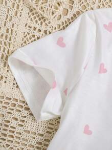 SHEIN Leap Crew Tween Girl Panda & Slogan Graphic Tee & Shorts PJ Set - Multicolor - View 7