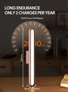 JMMO LED 灯橱柜灯，3 种颜色，可充电电池供电夜灯，照明记忆和磁性底座，方便免粘安装，适用于楼梯厨房浴室床、橱柜和墙壁装饰 - 白色 - 查看 4