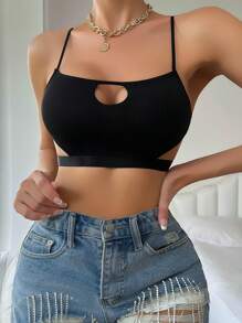Solid Criss Cross Backless Bra
