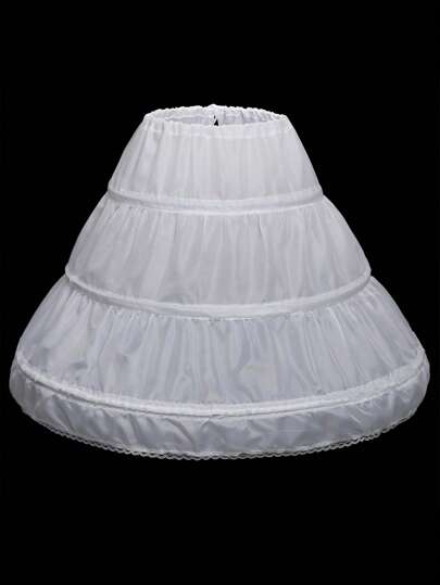 Young Girl White Underwire Waist Elastic Waist Slip Skirt