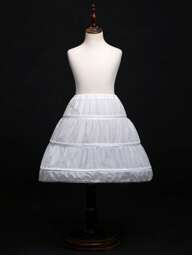 Young Girl White Underwire Waist Elastic Waist Slip Skirt