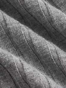 SHEIN CURVE+ Pantalones Acampanados De Talla Grande Con Cintura Elástica - Gris - Ver 3