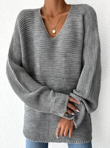 Maglione monocolore con manica a pipistrello