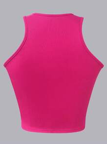 INAWLY Top tank crop unicolor - Rosa Fucsia - Ver 2