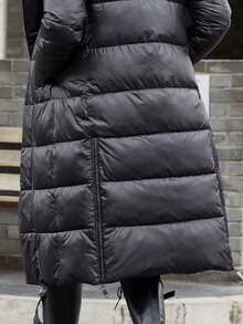 HaiLuoZi Zip Up Hooded Padded Coat For Winter - Black - View 9