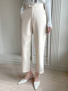 DAZY Solid Slant Pocket Suit Pants - Khaki - View 7