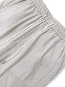 Claim Dot Men Flap Pocket Side Cargo Trousers - Beige - View 5