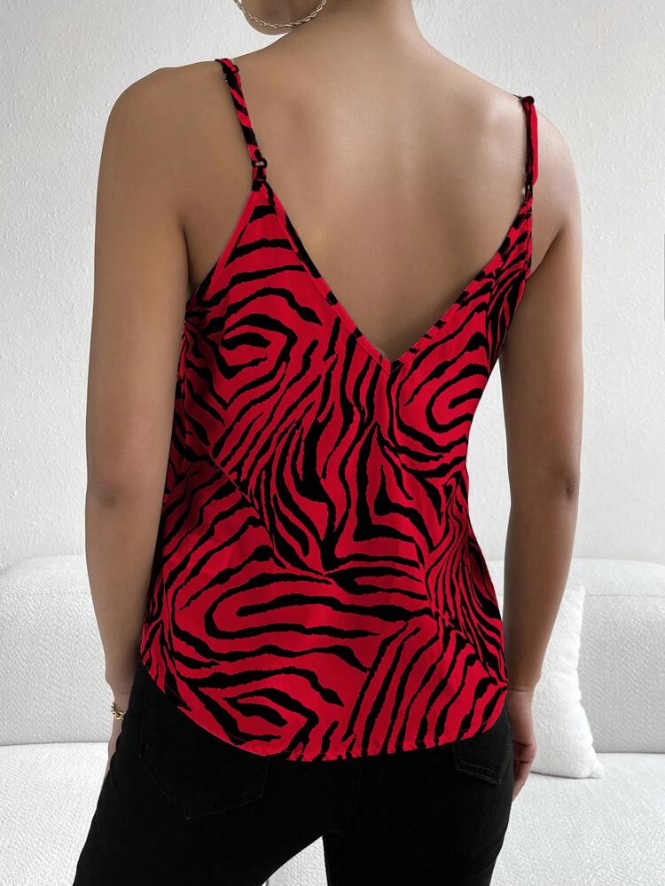 Zebra Striped Print Cami Top
