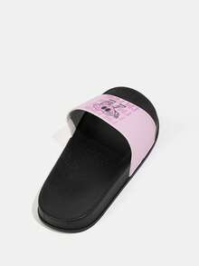 Ojeroso NỮ Phim hoạt hình dễ thương Mẫu Chóp giầy mở ra Giày dép - màu đen - Xem 3