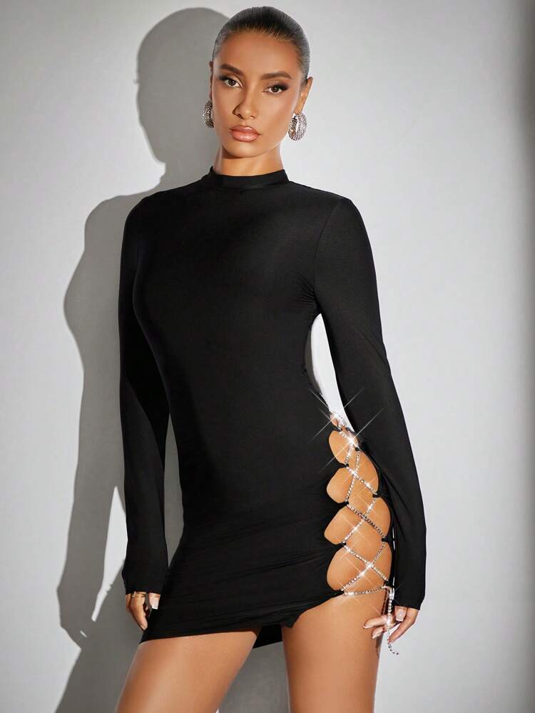 Lace Up Side Bodycon Dress