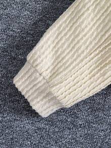 SHEIN 男小童字母補丁細節衛衣和衛褲 - 杏色 - 查看 6