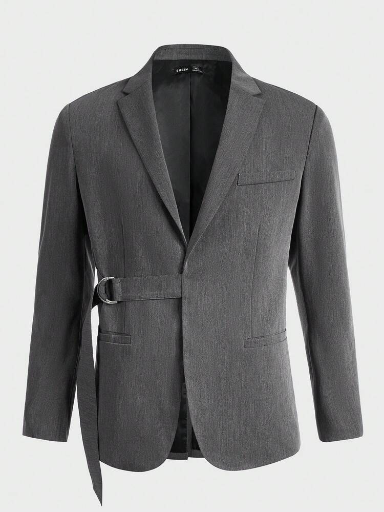 Men 1pc Buckle Detail Blazer