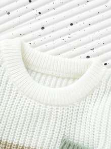 SHEIN Bébé Garçon Pull À Blocs De Couleurs Avec Poche & Pantalon En Tricot
