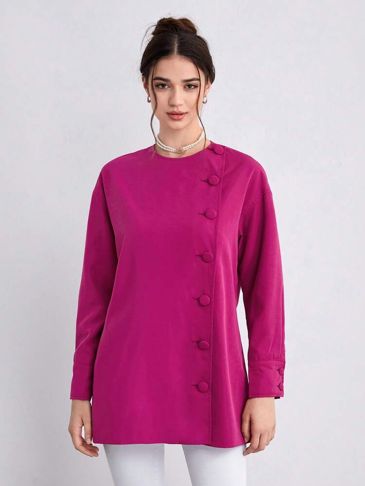 Button Front Solid Coat