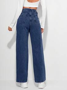 RueChic 直筒牛仔褲 - 中等水洗藍 - 查看 2