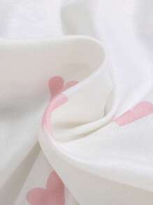 SHEIN Leap Crew Tween Girl Panda & Slogan Graphic Tee & Shorts PJ Set - Multicolor - View 3