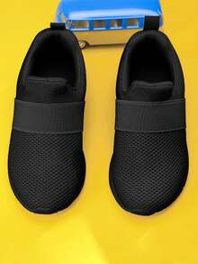 Children's Breathable Casual Outdoor Sports Shoes Toddler Little Kid Boys Girls Slip-on Shoes Running Sneakers Athletic Tennis Walking Shoes - Black - View 6