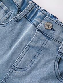 Young Boy Ripped Frayed Bleach Wash Jeans - Light Wash - View 6