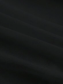 SHEIN MOD Talla grande Top de hombros descubiertos fruncido de malla - Negro - Ver 3