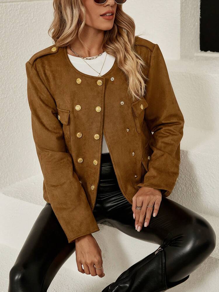 Flap Pocket Double Breasted Jacket