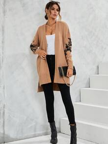 Áo Cardigan hở vai họa tiết hoa - Lạc đà - Xem 6