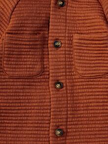 Cozy Pixies 男嬰翻蓋口袋插肩袖連帽連身褲 - 鏽棕色 - 查看 6