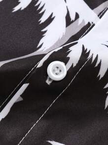 Manfinity RSRT 男士椰子樹圖案襯衫&短褲