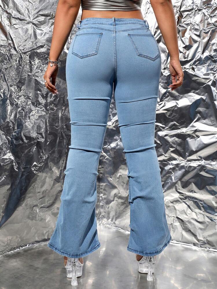 Plus High Waist Flare Leg Jeans