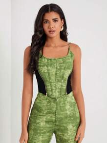 EBIB Tie Dye Asymmetrical Hem Cami Top