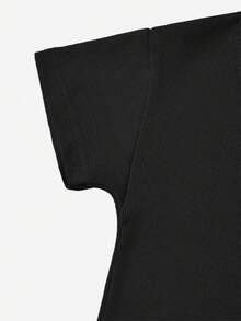 RueChic Teen Girl Solid Fitted Dress - Black - View 5