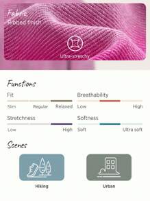 In My Nature Vintage American Style Loose-fitting & Washed & Distressed & Long Sleeve T-shirt For Outdoor Sports, Hiking, Urban Commute - Pink - View 3