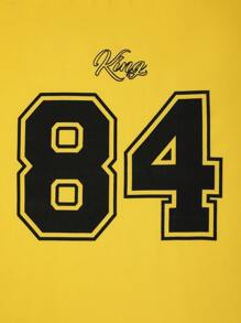 Manfinity Homme 男士寬鬆字母印花t恤和條紋修剪短褲