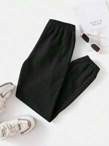 SHEIN EZwear Pantalones De Chándal Para Mujer Con Cintura Elástica