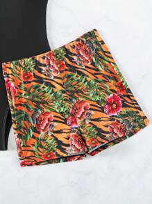 熱帶圖案連體泳衣