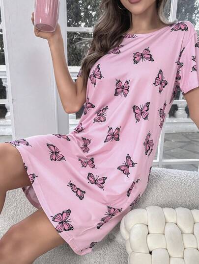 Butterfly Print Pajama Nightdress view 6