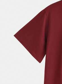 Manfinity 男士日文字元圖案T恤 - 紅色 - 查看 4