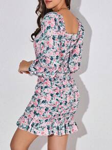 Kristen Knechtel Vestido ajustado con estampado floral fruncido - Rosa - Ver 2