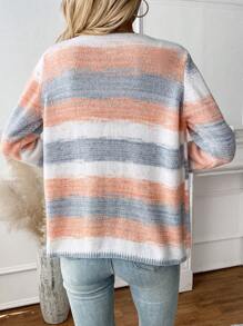 SHEIN LUNE Áo len cardigan cổ thác nước nhiều màu - Nhiều màu - Xem 2