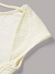 SHEIN ICON Solid Open Back Batwing Sleeve Tee - Beige - View 4