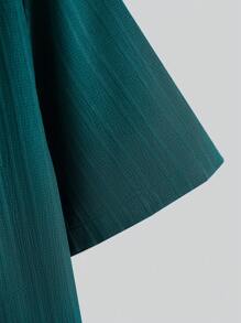 Manfinity Homme Men Solid Lapel Neck Shirt & Shorts - Dark Green - View 5